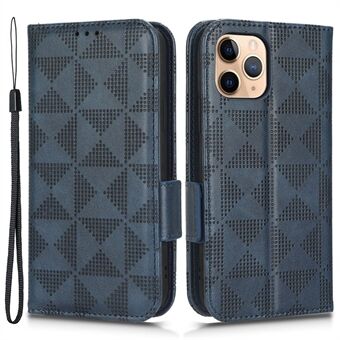 Voor iPhone 11 Pro 5.8 inch Flip Telefoon Case Stand Portemonnee Bedrukt Driehoek Patroon Stofdicht PU Lederen Cover met Riem: