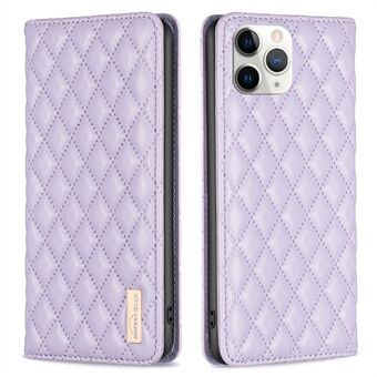 Rhombus KLEUR BF Stijl-16 Voor iPhone 11 Pro 5.8 inch Volledig Verpakt Ruit Bedrukte PU Lederen Stand Case Kaarthouder Ontwerp Auto Sluitende Magnetische Telefoon Cover
