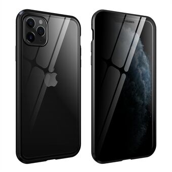 Anti-peep magnetische installatie metalen frame + telefoonhoes van gehard glas voor iPhone 11 Pro Max 6.5 inch (2019)