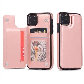 Crazy Horse lederen gecoate TPU beschermhoes met kaartsleuven en standaard voor iPhone 11 Pro Max 6,5-inch