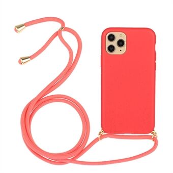 Natuurlijke tarwestro zachte TPU hoes met multifunctionele band voor iPhone 11 Pro Max 6.5 inch