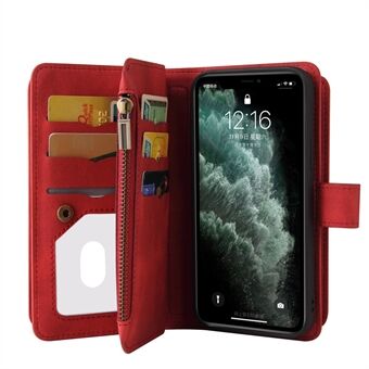 Skin-touch Voel meerdere kaartsleuven PU lederen telefoonstandaard Stand Case Cover met riem voor iPhone 11 Pro Max 6.5 inch