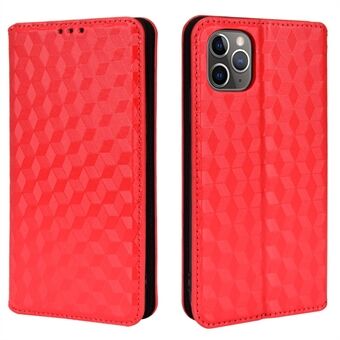 Stand lederen hoes Mobiele telefoon stand Case Shell met 3D Rhombus impressie ontwerp voor iPhone 11 Pro Max 6.5 inch