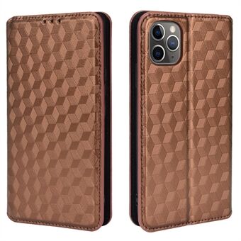 Stand lederen hoes Mobiele telefoon stand Case Shell met 3D Rhombus impressie ontwerp voor iPhone 11 Pro Max 6.5 inch