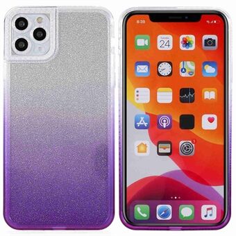 For iPhone 11 Pro Max 6.5 inch Phantom Series Gradient Phone Case Shockproof TPU Back Cover with Separable Glittering Plate