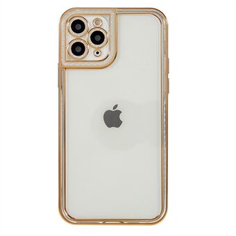 For iPhone 11 Pro Max 6.5 inch Clear Phone Case Soft TPU Electroplating Edge Camera Lens Protection Back Cover