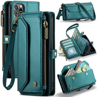 CASEME C36-serie voor iPhone 11 Pro Max Crossbody Hoesje met RFID-blokkering, Leren Telefoonhoesje met Ritsportemonnee.