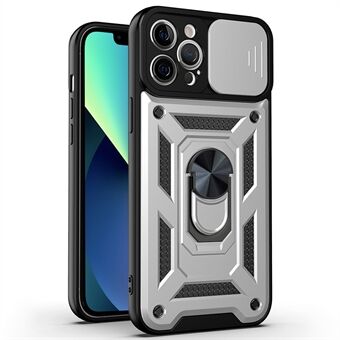 iPhone 11 Pro Max Hoesje met Kickstand PC+TPU Telefoonhoes met Schuifbare Cameraklep