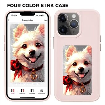 INKZONE Voor iPhone 11 Pro Max E Ink Telefoonhoes PC+TPU DIY Telefoonhoes 4-Kleurendisplay