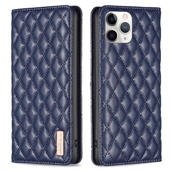 Rhombus KLEUR BF Stijl-16 Voor iPhone 11 Pro Max 6.5 inch Kaarthouder PU Lederen Opvouwbare Stand Case Ruit bedrukt Auto Closing Magnetische Telefoon Cover