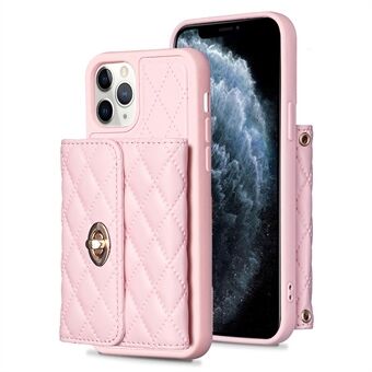 BF21 PU-leer + TPU-omhulsel voor iPhone 11 Pro Max 6,5 inch kaarthouder schokbestendig telefoonstandaard hoesje