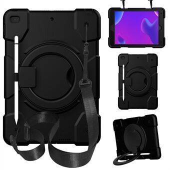 For iPad 10.2 (2021)/(2019)/(2020) Anti-fall Protective Case Shockproof Tablet Cover Lightweight Scratch Resistant Case with Kickstand/Shoulder Strap