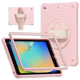 Voor de iPad 10.2 (2021) / (2019) / (2020) hoes met handriem en standaard, gemaakt van PC+Silicone+TPU materiaal.