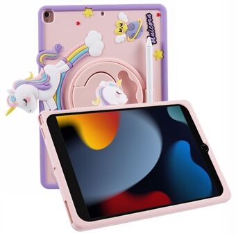 Voor de iPad 10.2 (2021) / (2020) / (2019) / iPad Air 10.5 inch (2019) / Pro 10.5-inch (2017) hoesje Cartoon Paard Draaibare Kickstand Cover