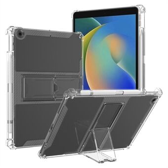 Voor iPad 10.2 (2021) / (2019) / (2020) hoesje met airbaghoeken voor tablet, gemaakt van TPU-materiaal en voorzien van een PC-standaard.