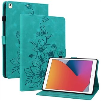 Voor iPad 10.2 (2021) / (2019) / (2020) Beschermhoes Anti-val Imprint PU Leren Tablet Hoes