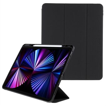 TOTU AA-154 Anti- Scratch Schokbestendig Tri-fold Stand Auto Wake / Sleep PU lederen TPU beschermhoes met potloodhouder voor iPad Pro 12.9 (2017) / (2018) / (2020) / (2021) / (2022)