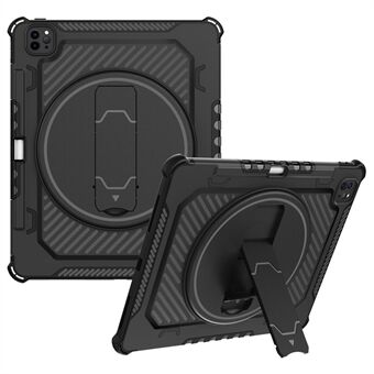 Voor iPad Pro 12,9-inch (2018) / (2020) / (2021) / (2022) Type-B Helm Tablet Beschermhoes 360-graden draaibare standaard PC + TPU Airbag Drop-proof Back Cover