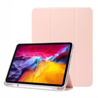 Drievoudige Stand Auto Wake / Sleep TPU + lederen hoes Transparante tablethoes voor iPad Pro 11-inch (2021) / (2020) / (2018)