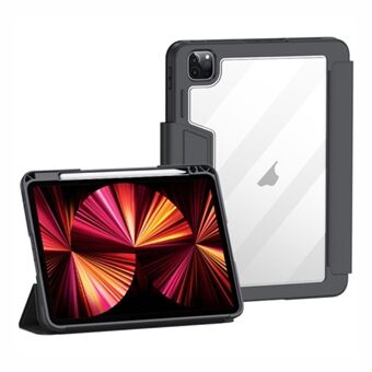 Origami Cover voor iPad Pro 11-inch (2018) / (2020) / (2021) / (2022), PU lederen staande Smart Tablet Case met Pen Slot - Zwart