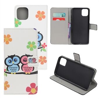 Leren portemonnee-hoesje met patroonprint voor iPhone 12 mini