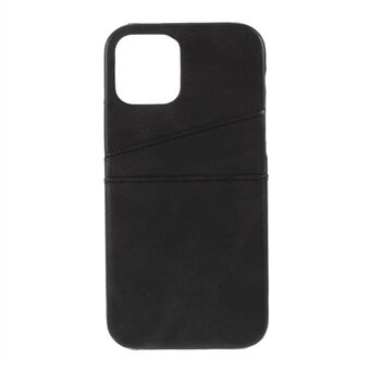 Dubbele kaartsleuven PC-cover met PU-leer voor iPhone 12 mini 5.4 inch - Zwart