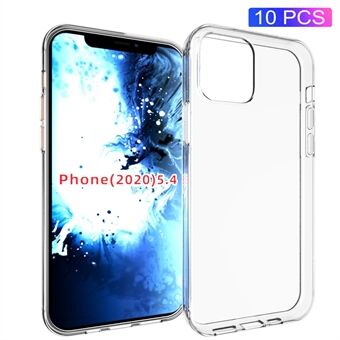 10 stuks / pak doorzichtige TPU zachte telefoonhoes met antislip binnenkant voor iPhone 12 mini