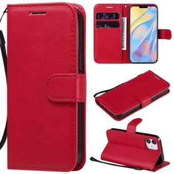 Effen kleur PU lederen Stand mobiele telefoon Shell voor iPhone 12 mini