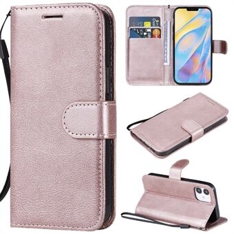 Effen kleur PU lederen Stand mobiele telefoon Shell voor iPhone 12 mini