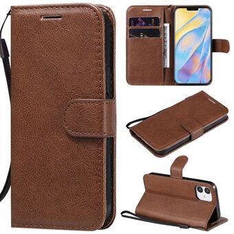 Effen kleur PU lederen Stand mobiele telefoon Shell voor iPhone 12 mini
