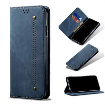 Jeans Doek Textuur Portemonnee Lederen Mobiele Telefoon Beschermhoes voor iPhone 12 mini