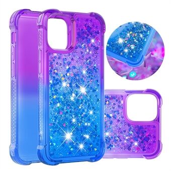 Schokbestendig Gradient Glitter Powder Quicksand TPU-hoesje voor iPhone 12 mini