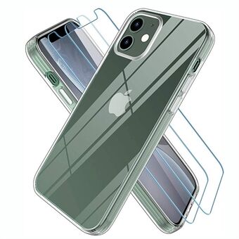 TPU-hoesje voor iPhone 12 mini-cover met gehard glazen schermbeschermer