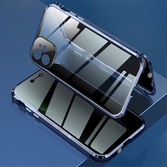 Metalen Frame + Dubbelzijdig Gehard Glas Slot Installatie Beschermhoes met Lens Cover voor iPhone 12 mini