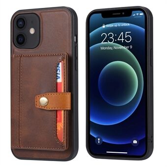 PU-leer gecoate TPU-cover [kaartsleuven] [Kickstand] voor iPhone 12 mini-cover