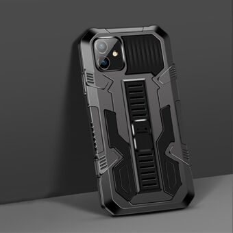 Vanguard Vierhoek Luchtkussen Anti-Val PC + TPU Hybride Mobiele Hoes met Verborgen Kickstand voor iPhone 12 mini