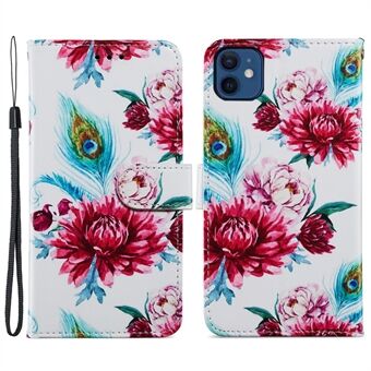 Magnetisch Stand Afdrukken Portemonneeontwerp Lederen telefoonstandaard Case Cover voor iPhone 12 mini 5.4 Inch