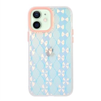 Kleursplitsing Licht Variabel Acryl Achterpaneel + TPU-frame Mobiele telefoonhoes met antislipstrips voor iPhone 12 mini 5.4 inch