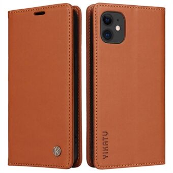 YIKATU Schokbestendig Telefoonhoesje voor iPhone 12 mini 5.4 inch, YK-001 Magnetische Sluiting Telefoonhoes Flip Lederen Portemonnee Stand