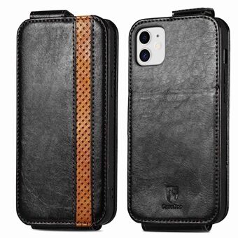 CASENEO 003 Serie voor iPhone 12 mini 5.4 inch Zakelijke Stijl Splicing PU Lederen Verticale Flip Case Kaarthouder Stand Telefoon Cover