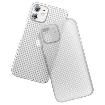 Voor iPhone 12 mini 5.4 inch Anti-vingerafdruk Ultra Dunne Ademende Holle Gat Warmteafvoer Mesh Back Cover PP telefoon Case