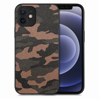 Voor iPhone 12 mini 5,4 inch camouflage telefoonhoes PU-leer + pc + TPU anti-drop beschermhoes