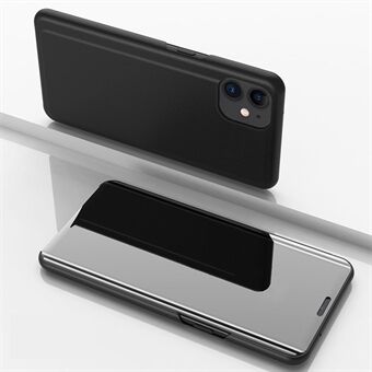 Vergulde Spiegel Oppervlak Ondersteuning Stand Lederen Beschermhoes voor iPhone 12