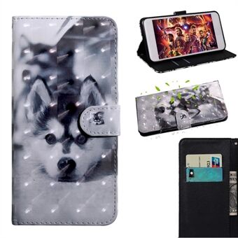 Light Spot Decor gedessineerde lederen portemonnee- Stand voor iPhone 12 Pro/ 12