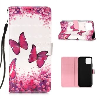 Patroonprint PU lederen hoes portemonnee mobiele telefoon hoesje met riem voor iPhone 12 Pro/12