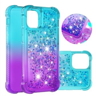 Schokbestendige Gradient Glitter Poeder Drijfzand TPU Back Cover voor iPhone 12 Pro/12