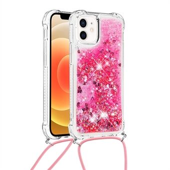 Drop-safe Dynamic Quicksand TPU mobiele telefoon beschermhoes met koord voor iPhone 12/12 Pro