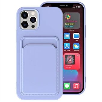 Matte Skin TPU telefoonhoesje met kaarthouder voor iPhone 12 Pro / iPhone 12