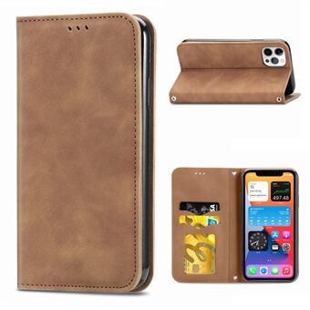 Auto-geabsorbeerde vintage PU lederen telefoonhoes voor iPhone 12 Pro / iPhone 12