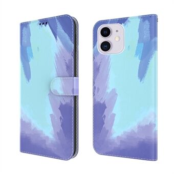 Stijlvolle aquarelpatroon magnetische Stand portemonnee lederen telefoonhoes voor iPhone 12/12 Pro